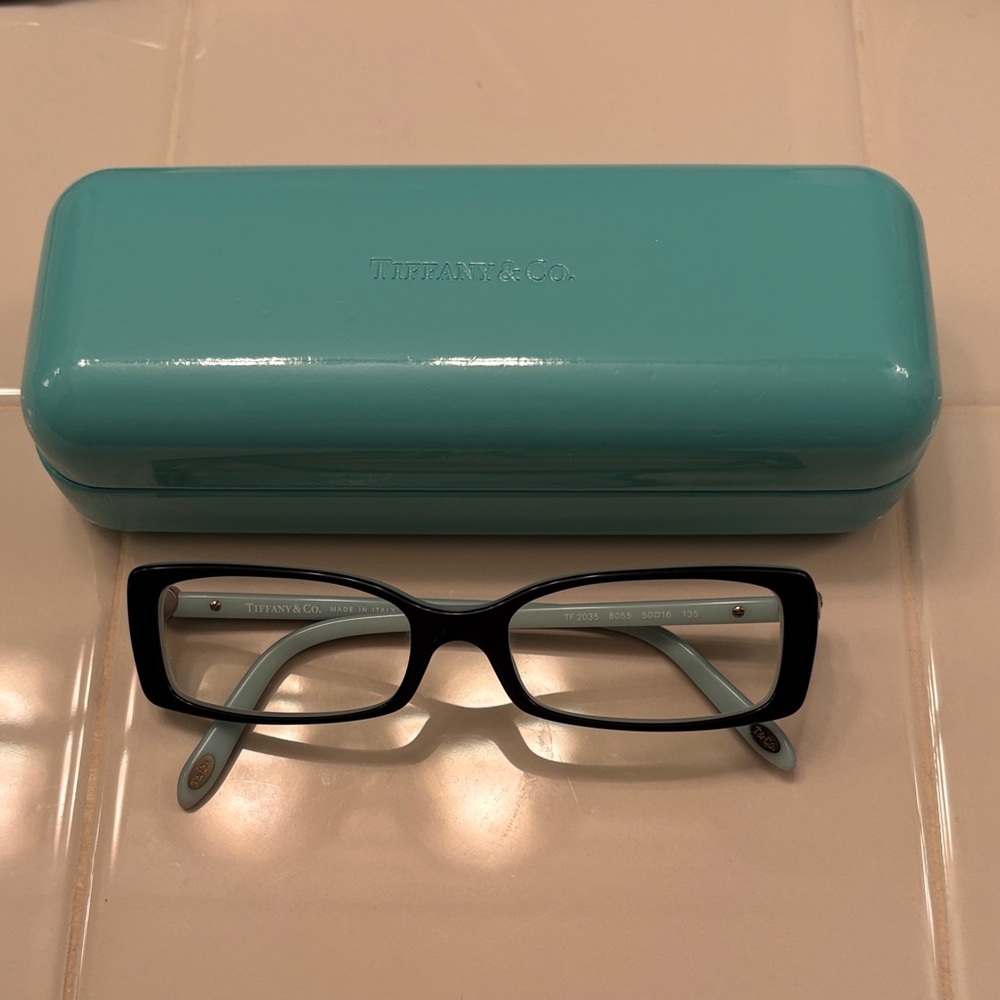 Tiffany & Co. Eye Frame, Black with Signature Tiffany Blue. New, never worn